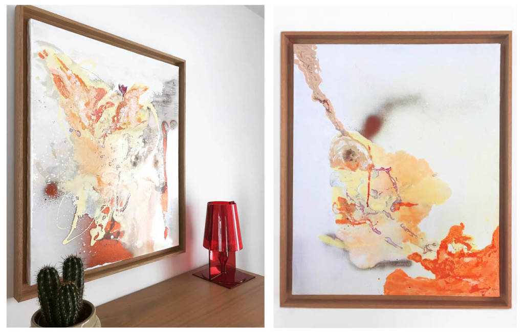 Tableaux Contemporains - Diptyque par Anne-Solenn Cherat Décoratrice UFDI et artiste peintre sur Lorient, Vannes, Pontivy.