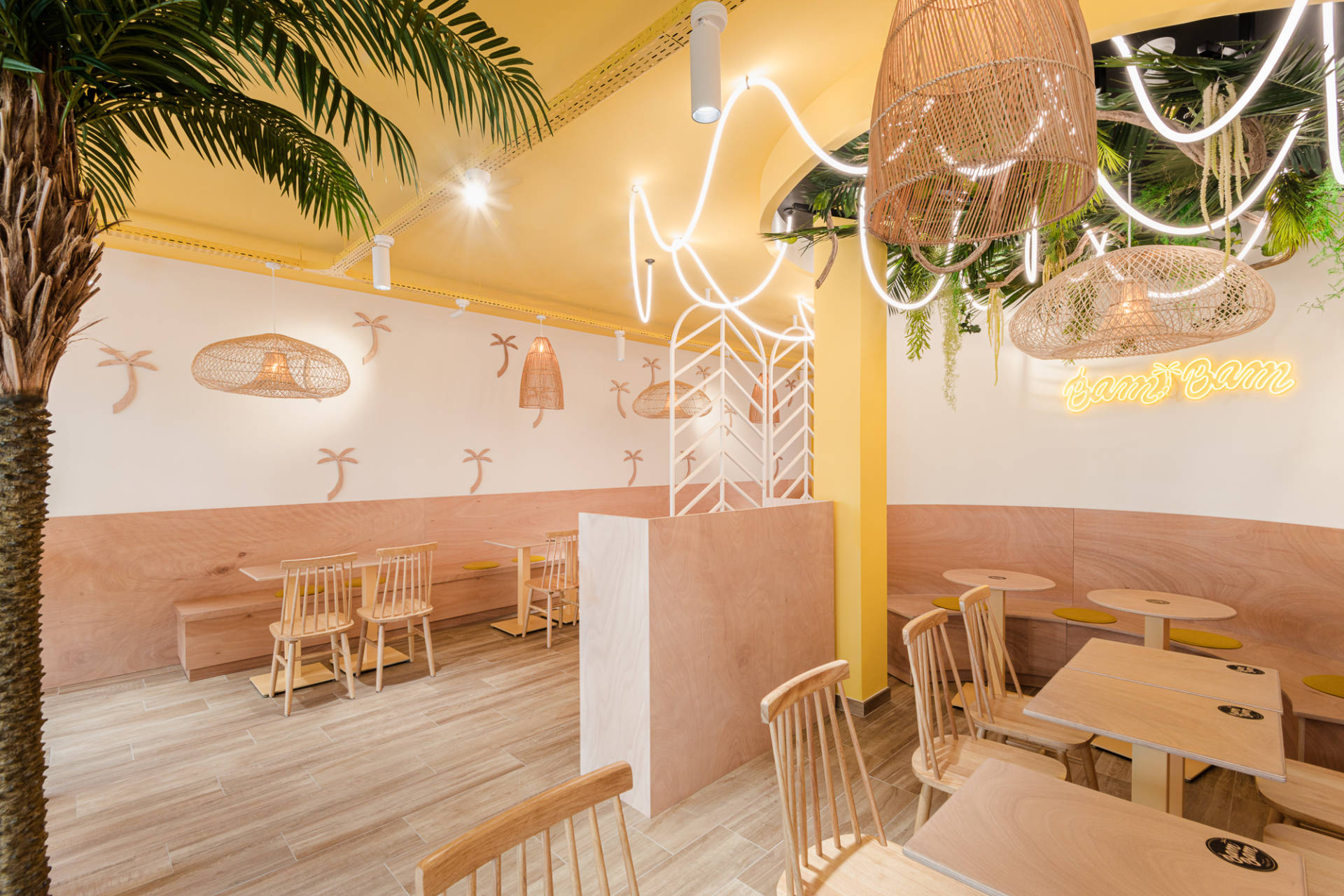 Aménagement et Décoration du restaurant BAMBAM par Anne Solenn Cherat Décoratrice UFDI sur Lorient, Vannes, Pontivy.