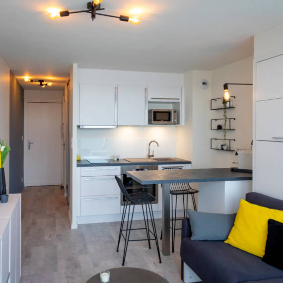 décoration studio"Graphic Minimal" par Anne Solenn Chérat, Décoratrice UFDI sur Lorient, Vannes, Pontivy.